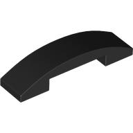 Brick Curved 4 x 1 Double with No Studs — Black