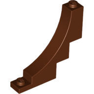 Brick Curved 1 x 5 x 4 Inverted — Reddish Brown
