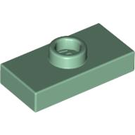 Plate Special 1 x 2 with 1 Stud without Groove (Jumper) — Sand Green