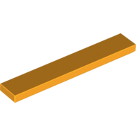 Tile 1 x 6 with Groove — Bright Light Orange