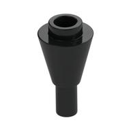 Cone 1 x 1 Inverted with Bar at Bottom (Ice Cream Cone) — Black