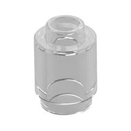 Brick Round 1 x 1 Open Stud — Trans-Clear