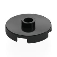 Plate Special Round 2 x 2 with Center Stud (Jumper Plate) — Black