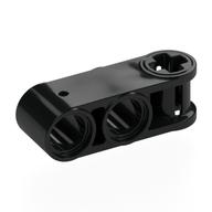 Technic Axle and Pin Connector Perpendicular 3L with 2 Pin Holes — Black