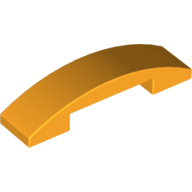 Brick Curved 4 x 1 Double with No Studs — Bright Light Orange