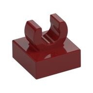 Tile Special 1 x 1 with Clip with Rounded Edges — Dark Red