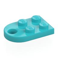Plate Special 3 x 2 with Rounded End, Hole — Medium Azure