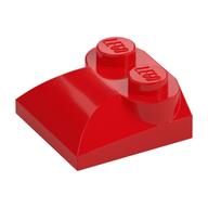 Brick Curved 2 x 2 x 2/3 Two Studs and Curved Slope End — Red