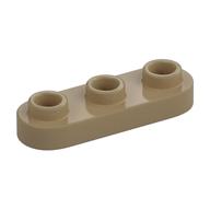 Plate Special 1 x 3 Rounded with 3 Open Studs — Dark Tan