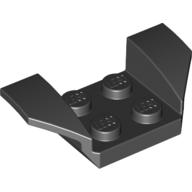 Mudguard 2 x 4 with 2 x 2 Studs and Flared Wings — Black