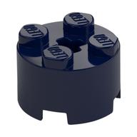Brick Round 2 x 2 with Axle Hole — Dark Blue