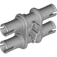 Technic Pin Double with Axle Hole — Light Bluish Gray