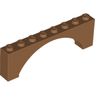 Brick Arch 1 x 8 x 2 Raised — Medium Nougat
