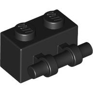 Brick Special 1 x 2 with Handle — Black