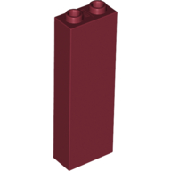 Brick 1 x 2 x 5 with Hollow Studs — Dark Red