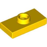 Plate Special 1 x 2 with 1 Stud with Groove and Inside Stud Holder (Jumper) — Yellow