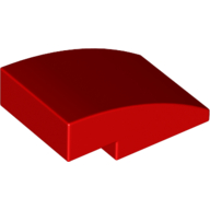 Brick Curved 3 x 2 No Studs — Red