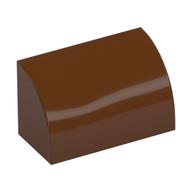 Brick Curved 1 x 2 x 1 No Studs — Reddish Brown