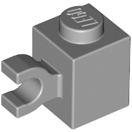 Brick Special 1 x 1 with Clip Horizontal — Light Bluish Gray