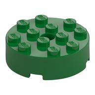 Brick Round 4 x 4 Centre Hole — Green