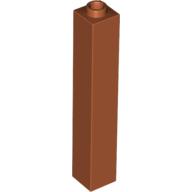 Brick 1 x 1 x 5 with Blocked Open or Hollow Stud — Dark Orange