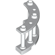 Fence Spindled 4 x 4 x 2 Quarter Round with 3 Studs — White