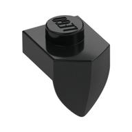 Plate Special 1 x 1 with Vertical Tooth — Black
