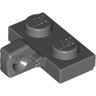 Hinge Plate 1 x 2 Locking with 1 Finger on Side, with Groove — Dark Bluish Gray