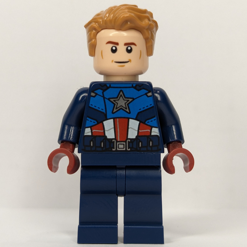 Captain America - Dark Blue Suit with Dark Blue Belt, Dark Red Hands, Hair
