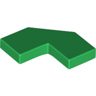 Tile Special 2 x 2 Corner with Cut Corner - Facet — Green