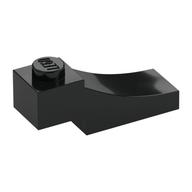 Brick Curved, 3 x 1 with 1/3 Inverted Cutout — Black