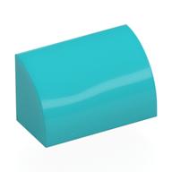 Brick Curved 1 x 2 x 1 No Studs — Medium Azure