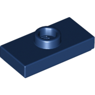 Plate Special 1 x 2 with 1 Stud with Groove and Inside Stud Holder (Jumper) — Dark Blue