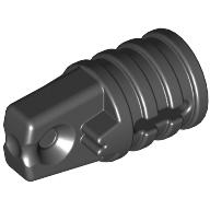 Hinge Cylinder 1 x 2 Locking with 1 Finger and Axle Hole On Ends — Black