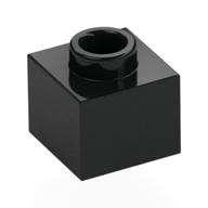 Plate 1 x 1 x 2/3 with Open Stud — Black