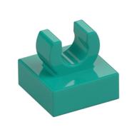 Tile Special 1 x 1 with Clip with Rounded Edges — Dark Turquoise