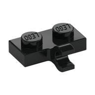 Plate Special 1 x 2 with Clip Horizontal on Side — Black