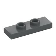Plate Special 1 x 3 with 2 Studs with Groove and Inside Stud Holder (Jumper) — Dark Bluish Gray