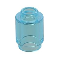 Brick Round 1 x 1 Open Stud — Trans-Light Blue
