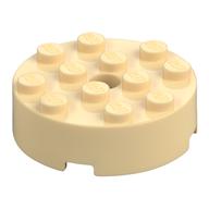 Brick Round 4 x 4 Centre Hole — Tan