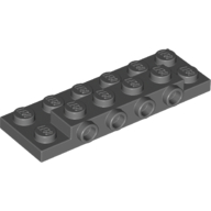 Plate Special 2 x 6 x 2/3 with 4 Studs on Side, 1 Support Wall on Bottom — Dark Bluish Gray