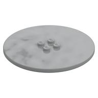 Plate Special Round 8 x 8 with 2 x 2 Center Studs with Groove — Light Bluish Gray