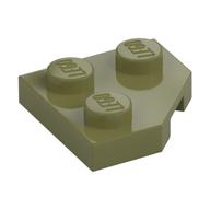 Wedge Plate 2 x 2 Cut Corner — Olive Green
