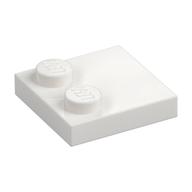 Plate Special 2 x 2 with Only 2 studs — White