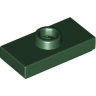 Plate Special 1 x 2 with 1 Stud with Groove and Inside Stud Holder (Jumper) — Dark Green