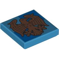 Tile 2 x 2 with Copper Raven, Ravenclaw Crest print — Dark Azure