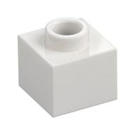 Plate 1 x 1 x 2/3 with Open Stud — White