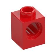 Technic Brick 1 x 1 with Pin Hole — Red
