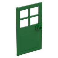 Door 1 x 4 x 6 with 4 Panes and Stud Handle — Green