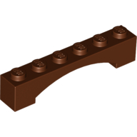 Brick Arch 1 x 6 Raised Arch — Reddish Brown